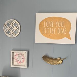 Gold and White Wall Decor Set